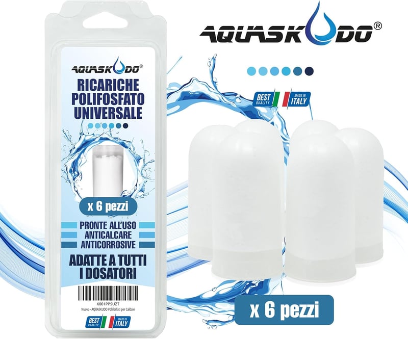 AQUASKUDO Poliphoszfát Vízlágyító Kazánfilter Szett 6db Univerzális Kazánhoz