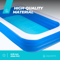 Nafukovací záhradný bazén pre deti Aquastic 305x183x56 cm, 1160 litrov, modrý, obdĺžnikový bazén z PVC materiálu 9