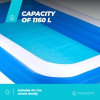 Nafukovací záhradný bazén pre deti Aquastic 305x183x56 cm, 1160 litrov, modrý, obdĺžnikový bazén z PVC materiálu 10