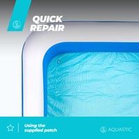 Nafukovací záhradný bazén pre deti Aquastic 305x183x56 cm, 1160 litrov, modrý, obdĺžnikový bazén z PVC materiálu 12
