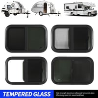 AQXREIGHT 700x300mm Lakóautó Csúszóablak Tempered Glass Fekete Alumínium Kerettel Szúnyoghálóval 4