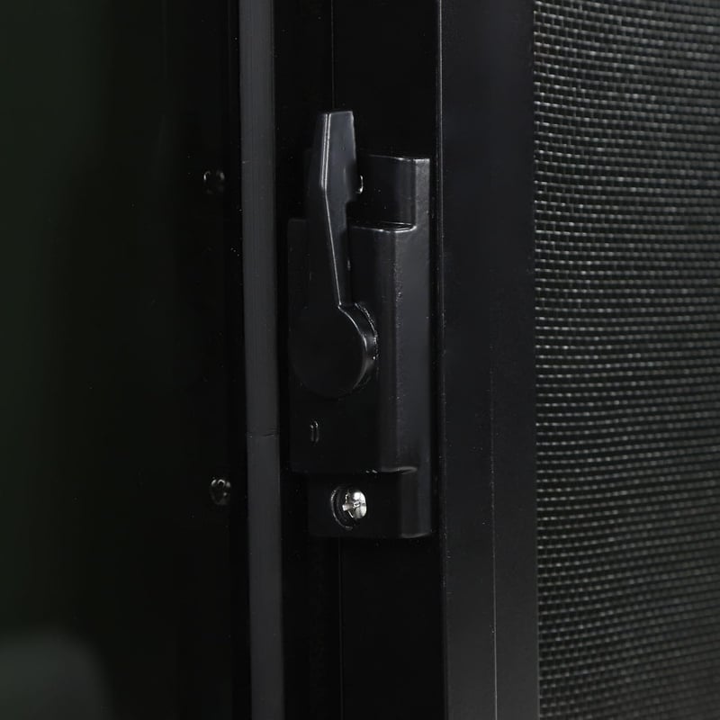 AQXREIGHT 700x300mm Lakóautó Csúszóablak Tempered Glass Fekete Alumínium Kerettel Szúnyoghálóval