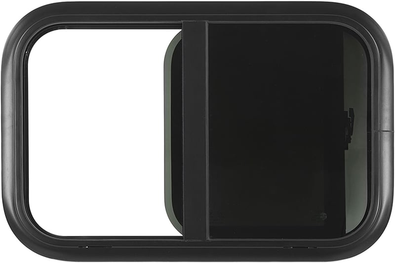 AQXREIGHT 700x300mm Lakóautó Csúszóablak Tempered Glass Fekete Alumínium Kerettel Szúnyoghálóval
