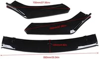 aqxreight Gloss Black első lökhárító toldat 3 részes splitter szett univerzális első spoiler autó tuning 2