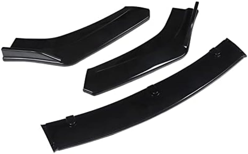 aqxreight Gloss Black első lökhárító toldat 3 részes splitter szett univerzális első spoiler autó tuning