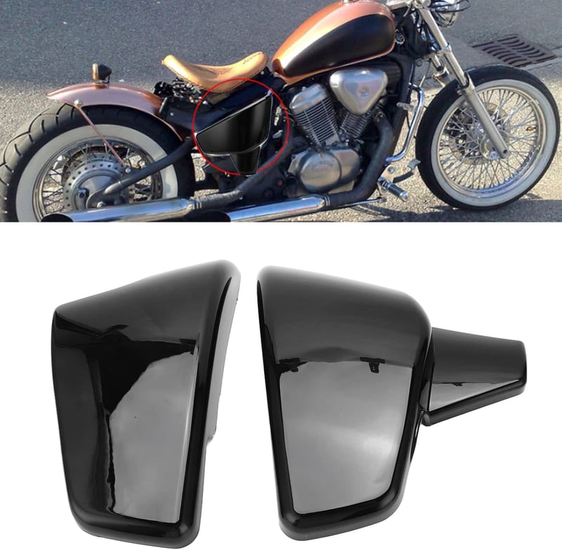 Aramox Akkumulátor Oldalsó Fedél Honda VLX 600 VT 600C Shadow Fekete - Glossy Black