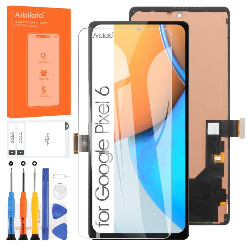 Ecran OLED Arbilato pentru înlocuire Google Pixel 6, ansamblu digitizor LCD cu ramă, kit de reparație GB7N6 G9S9B16