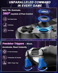 ARCELI Vezeték nélküli Bluetooth PS4 kontroller szürke dupla rezgés érintőpad 3.5 mm jack fejhallgató hat tengely PS4 Slim Pro PC 3