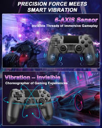ARCELI Vezeték nélküli Bluetooth PS4 kontroller szürke dupla rezgés érintőpad 3.5 mm jack fejhallgató hat tengely PS4 Slim Pro PC 2