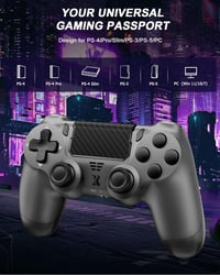 ARCELI Vezeték nélküli Bluetooth PS4 kontroller szürke dupla rezgés érintőpad 3.5 mm jack fejhallgató hat tengely PS4 Slim Pro PC 6