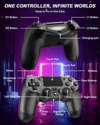 ARCELI Vezeték nélküli Bluetooth PS4 kontroller szürke dupla rezgés érintőpad 3.5 mm jack fejhallgató hat tengely PS4 Slim Pro PC 7