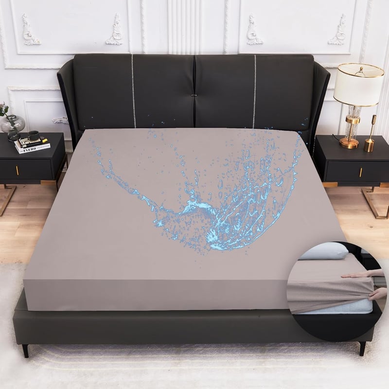 Arcona 180x200 cm vízhatlan matracvédő gumis sarokkal szürke - 180 x 200 cm, Gray
