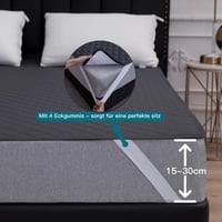 Arcona Vízálló Matracvédő 180x200 cm Sötétszürke Légáteresztő Nedvességvédő Matracfedél Mosható Ágynemű Védelem 6
