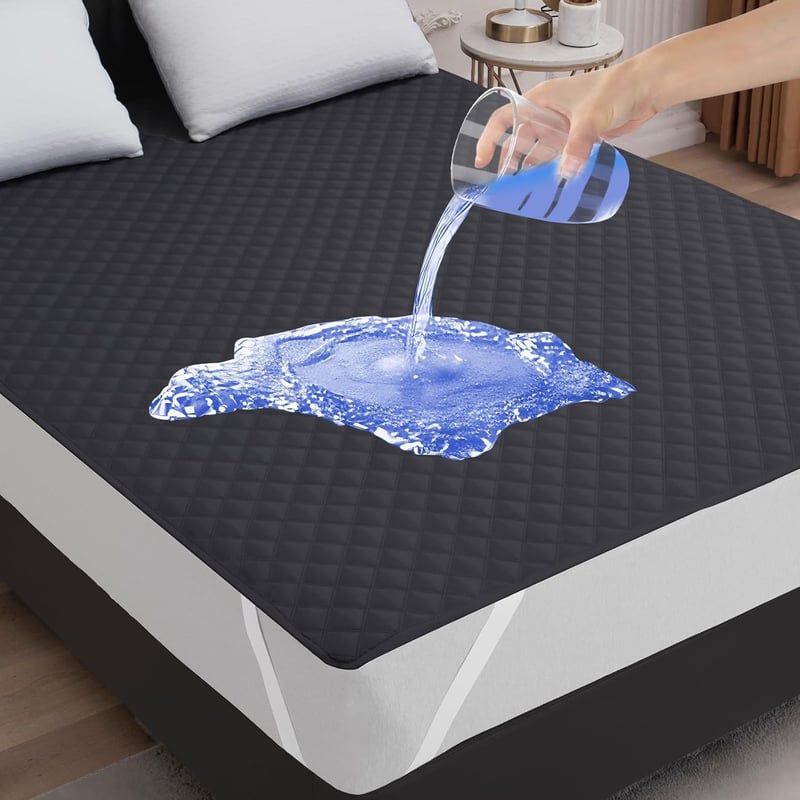 Arcona Vízálló Matracvédő 180x200 cm Sötétszürke Légáteresztő Nedvességvédő Matracfedél Mosható Ágynemű Védelem