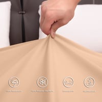 Nepremokavý chránič matraca Arcona 90x200 cm, napínacia plachta, priedušný poťah na matrac, ochrana proti vlhkosti, prateľný, piesková farba 4