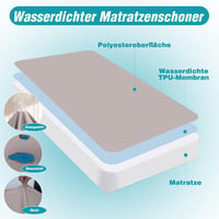 Arcona Vízálló Matracvédő 90x200 cm Szürke - Légáteresztő Gumis Lepedő Stílusú Matraczuzat Nedvességvédelem 2
