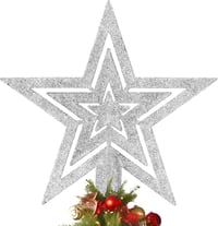 ARDFFA Piros Csillag Karácsonyfa Tetőre, Glitteres Fa Dísz, Karácsonyi Dekoráció 1