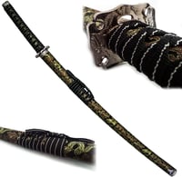 Area Shopping Fekete Katana Díszkard - Japán Stílusú Dekorációs Szamuráj Kard Rozsdamentes Acél Pengével, Gyűjtőknek 1