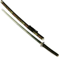 Area Shopping Fekete Katana Díszkard - Japán Stílusú Dekorációs Szamuráj Kard Rozsdamentes Acél Pengével, Gyűjtőknek 6