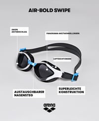 Plavecké okuliare Arena Air-Bold Swipe pre dospelých – UV ochrana, technológia proti zahmlievaniu Swipe, široké zorné pole, unisex 2