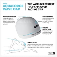 ARENA Aquaforce Wave úszósapka USA stílusú verseny sapka - L, Black 2