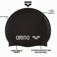 Unisex silikónová plavecká čiapka Arena Classic so spevneným okrajom, z mäkkého a odolného materiálu, pre mužov aj ženy 2