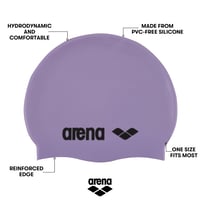 Unisex silikónová plavecká čiapka Arena Classic so spevneným okrajom, z mäkkého a odolného materiálu, pre ženy aj mužov 2