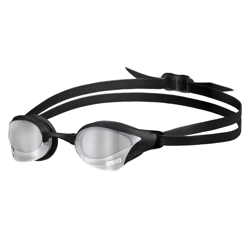 Ochelari de înot de competiție unisex Arena Cobra Core Swipe Mirror pentru adulți, lentile curbate în oglindă, anti-aburire, protecție UV, 5 punți nazale interschimbabile