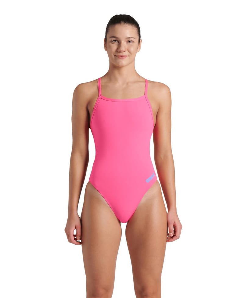 Costum de baie pentru femei Arena Solid Challenge Team - Material MaxLife Eco cu uscare rapidă, rezistent la clor, cu protecție UV, costum pentru înot de performanță