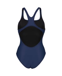 Dámske jednodielne plavky Arena Solid Swim Pro Team – rýchloschnúci materiál MaxLife Eco, odolné voči chlóru, UV ochrana UPF 50+, tmavomodro-biele 3