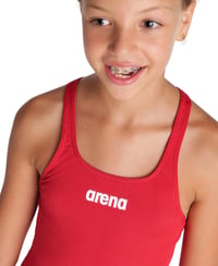 Detské jednodielne plavky Arena Solid Swim Pro Team, rýchloschnúci materiál MaxLife Eco, odolné voči chlóru, UV 50+ ochrana 3