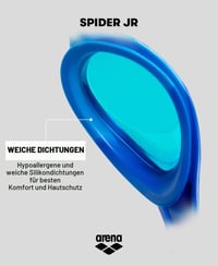 Detské plavecké okuliare ARENA Spider Junior Mirror – s UV ochranou, vrstvou proti zahmlievaniu, zrkadlovými sklami, pre deti od 6 do 12 rokov, silikónové tesnenie 6