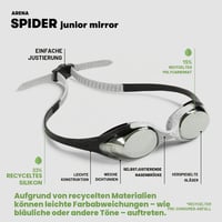 Detské plavecké okuliare ARENA Spider Junior Mirror – s UV ochranou, vrstvou proti zahmlievaniu, zrkadlovými sklami, pre deti od 6 do 12 rokov, silikónové tesnenie 3