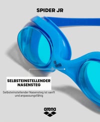 Detské plavecké okuliare ARENA Spider Junior Mirror – s UV ochranou, vrstvou proti zahmlievaniu, zrkadlovými sklami, pre deti od 6 do 12 rokov, silikónové tesnenie 7