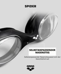 Plavecké okuliare ARENA Spider pre dospelých – proti zahmlievaniu, s UV ochranou, samonastaviteľným nosným mostíkom a hypoalergénnym silikónovým tesnením 5