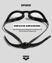 Plavecké okuliare ARENA Spider pre dospelých – proti zahmlievaniu, s UV ochranou, samonastaviteľným nosným mostíkom a hypoalergénnym silikónovým tesnením 7