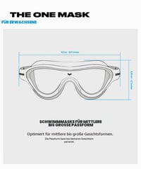 Plavecká maska Arena The One Mask pre dospelých – plavecká maska s veľkými šošovkami, UV ochranou, samonastaviteľným nosníkom a úpravou proti zahmlievaniu 4