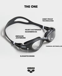 Ochelari de înot Arena The One pentru adulți, lentile late, tratament anti-aburire, protecție UV, punte nazală auto-reglabilă, garnituri Orbit-Proof 2