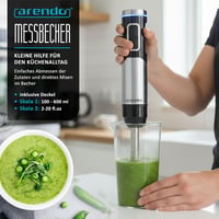 Arendo Akkumulátoros Kézi Mixer 200W Rozsdamentes Acél Turmixbot Habverő Készlet 6
