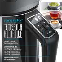 Arendo Elektromos Vízforraló Hőmérsékletes 1,5L Dupla Falú Ezüst 3