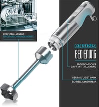 Arendo rozsdamentes acél kézi turmixgép 1000W 3