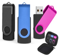 Set 3 stickuri USB AreTop 16GB, pendrive USB 2.0 rotativ la 360°, în 3 culori diferite 1