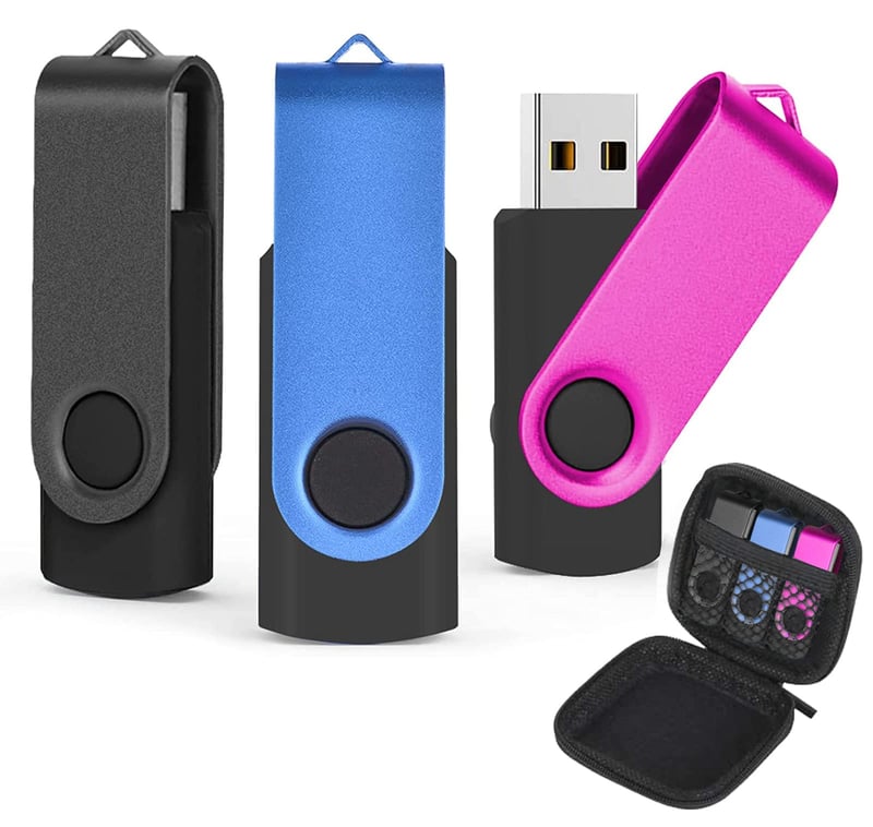 Set 3 stickuri USB AreTop 16GB, pendrive USB 2.0 rotativ la 360°, în 3 culori diferite