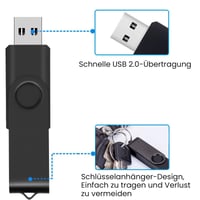 Set 3 stickuri USB AreTop 16GB, pendrive USB 2.0 rotativ la 360°, în 3 culori diferite 4