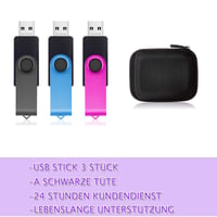 Set 3 stickuri USB AreTop 16GB, pendrive USB 2.0 rotativ la 360°, în 3 culori diferite 8