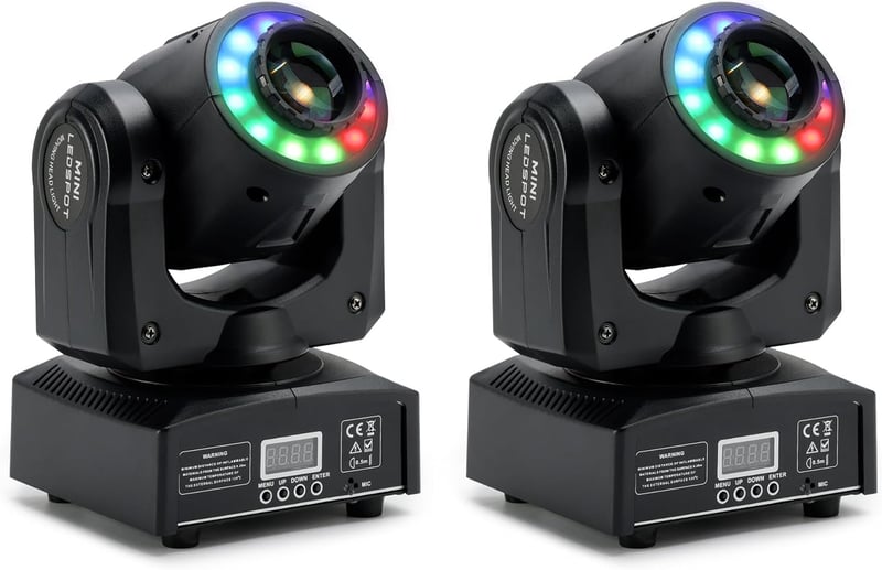 Areyourshop 100W LED Moving Head Színpadi Fény 2 Darabos Szett 8 Gobo Mintával DMX 512 DJ Világítás Parti Esküvő Klub