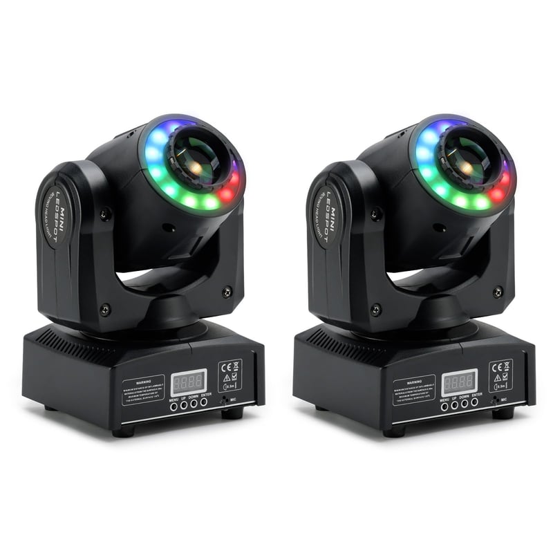 Areyourshop 100W LED Moving Head javiskové svetlo, 2-dielna sada s 8 Gobo vzormi, DMX 512 DJ osvetlenie na párty, svadbu, do klubu
