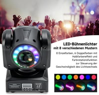 Areyourshop 100W LED Moving Head Színpadi Fény 2 Darabos Szett 8 Gobo Mintával DMX 512 DJ Világítás Parti Esküvő Klub 2