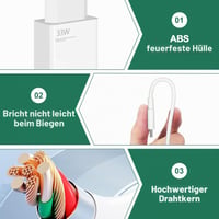 Rýchlonabíjačka argtnayk 33W USB-C pre Xiaomi 14, 13, 12, 11, 10 Lite 5G, 10T, s 2-metrovým USB-C káblom, na cesty a do kancelárie 3