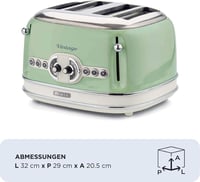 Ariete 156/04 Vintage Négy Szeletes Toaster Zöld 2